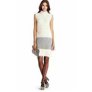 Diane Von Furstenberg White and Gray Mini Dress